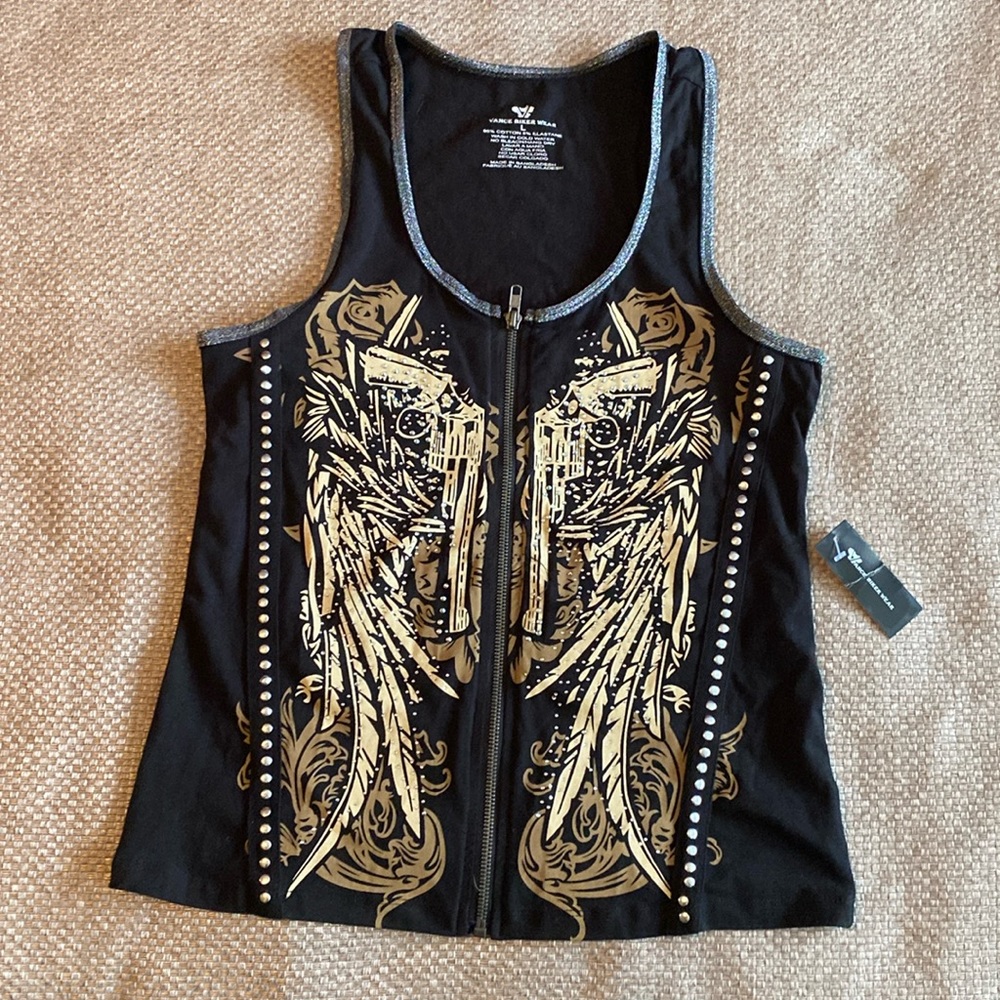 Zip front tank top